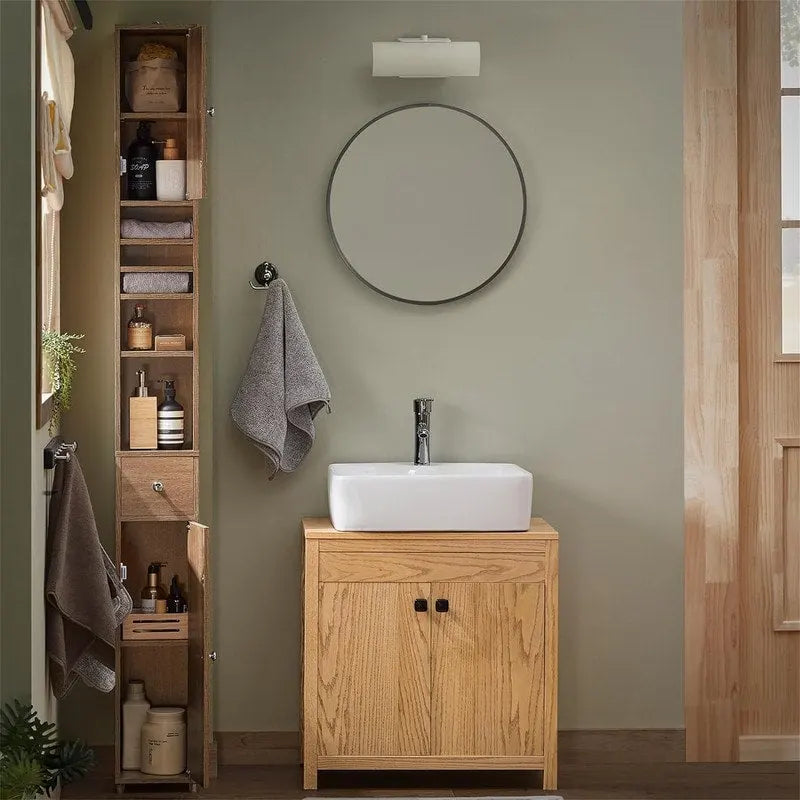 Black Bathroom Tall Cabinet - 7.87 D x 7.87 W x 70.87 H