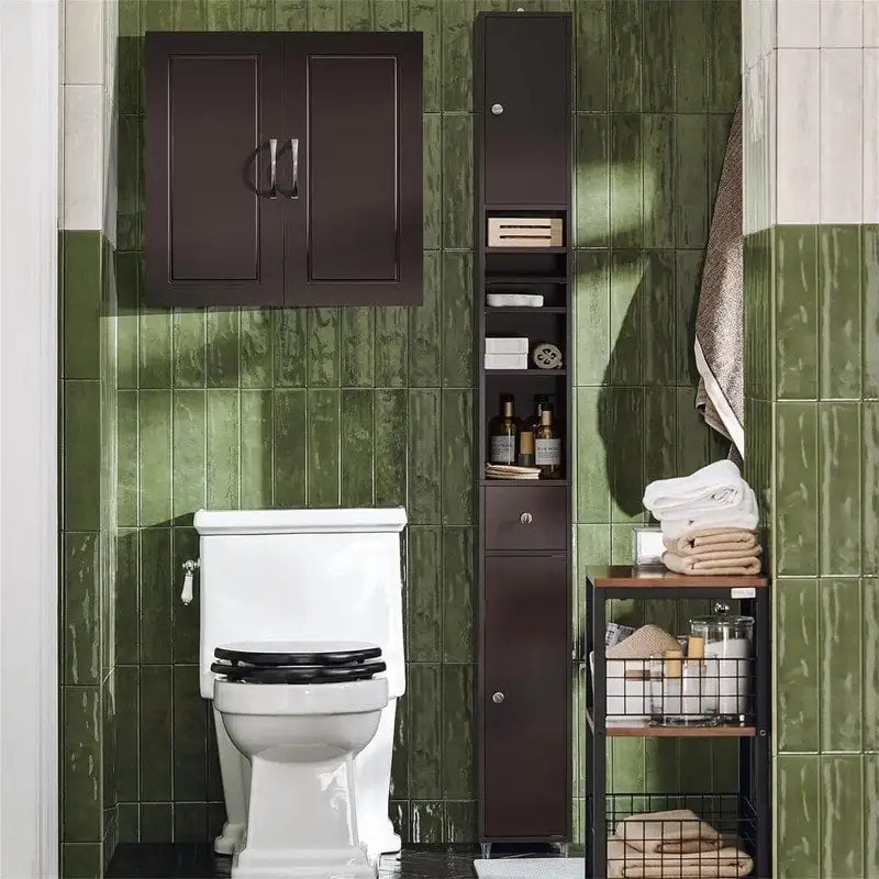 Black Bathroom Tall Cabinet - 7.87 D x 7.87 W x 70.87 H