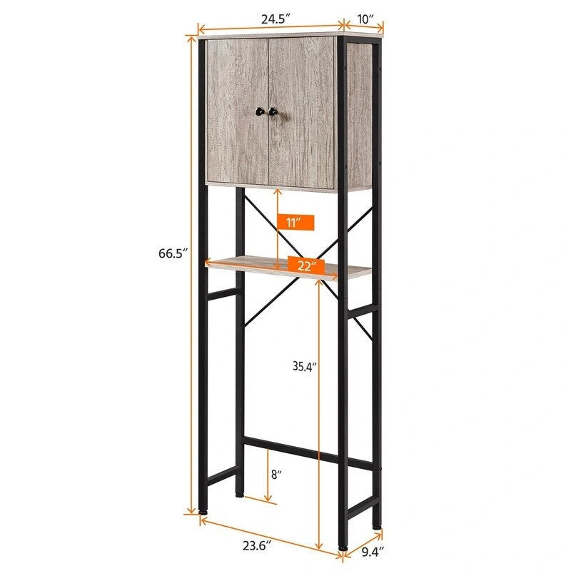 Over the Toilet Storage Cabinet - 10 D x 24.5 W x 66.5 H