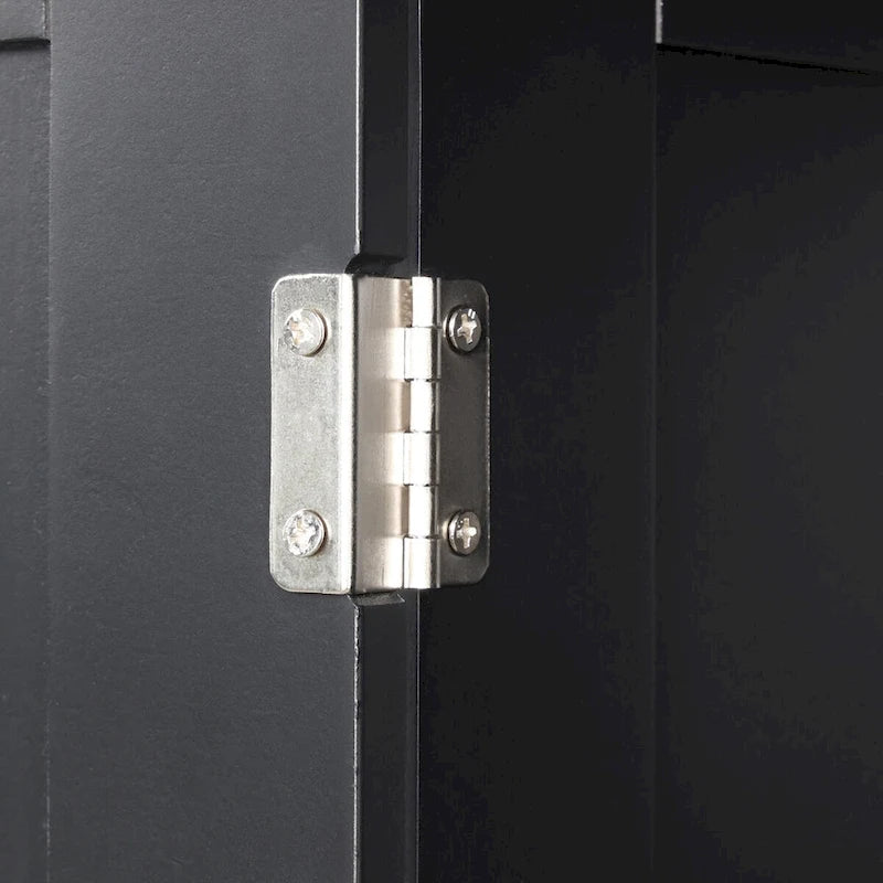 68 Tall Bathroom Storage Cabinet, Freestanding Storage Cabinet with Two Different Size Drawers and Adjustable Shelf, MDF Board