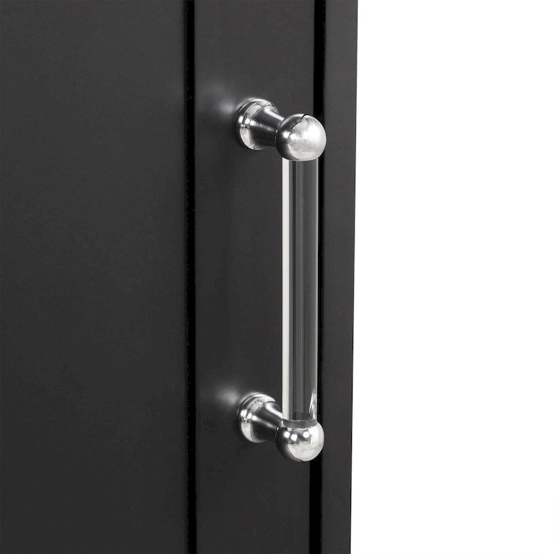 68 Tall Bathroom Storage Cabinet, Freestanding Storage Cabinet with Two Different Size Drawers and Adjustable Shelf, MDF Board