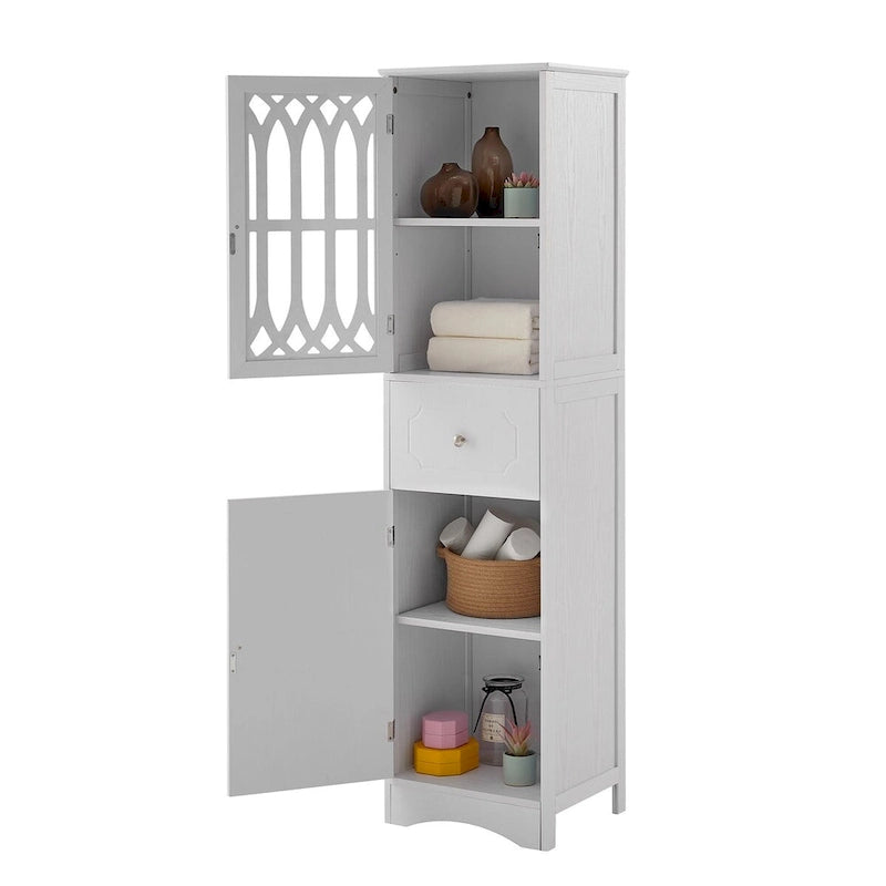 64  Wood 2-door Bathroom Cabinet with Adjustable Shelves