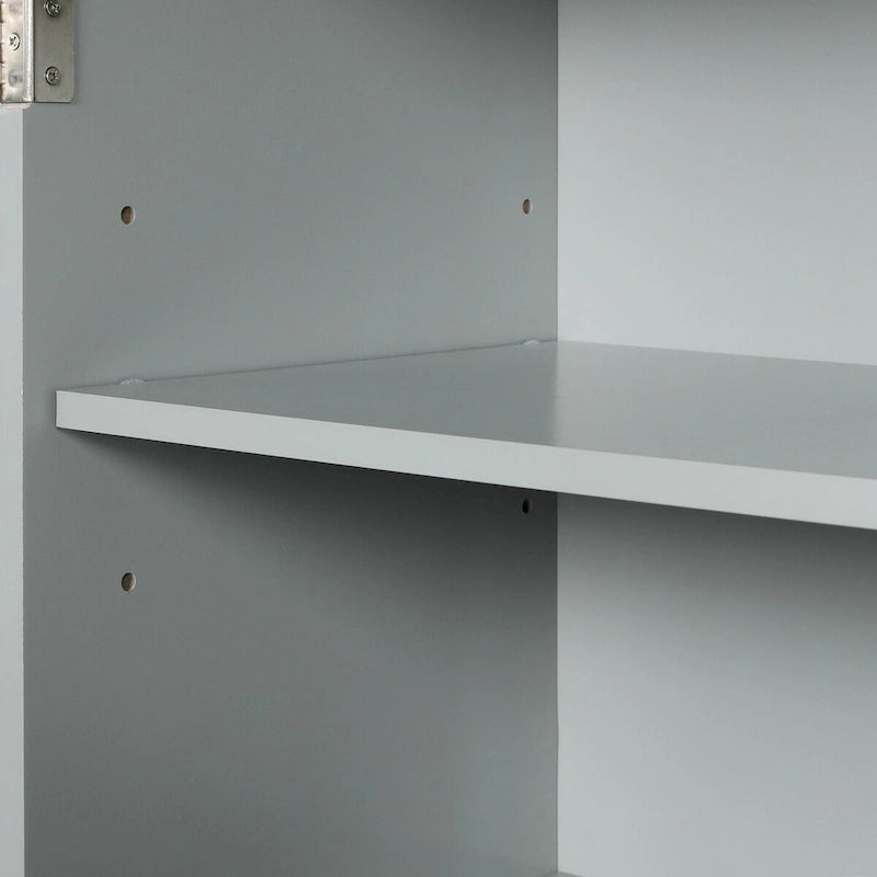 Wide Bathroom Storage Cabinet Freestanding Storage Cabinet with Two Drawers and Adjustable Shelf MDF Board with Painted Finish