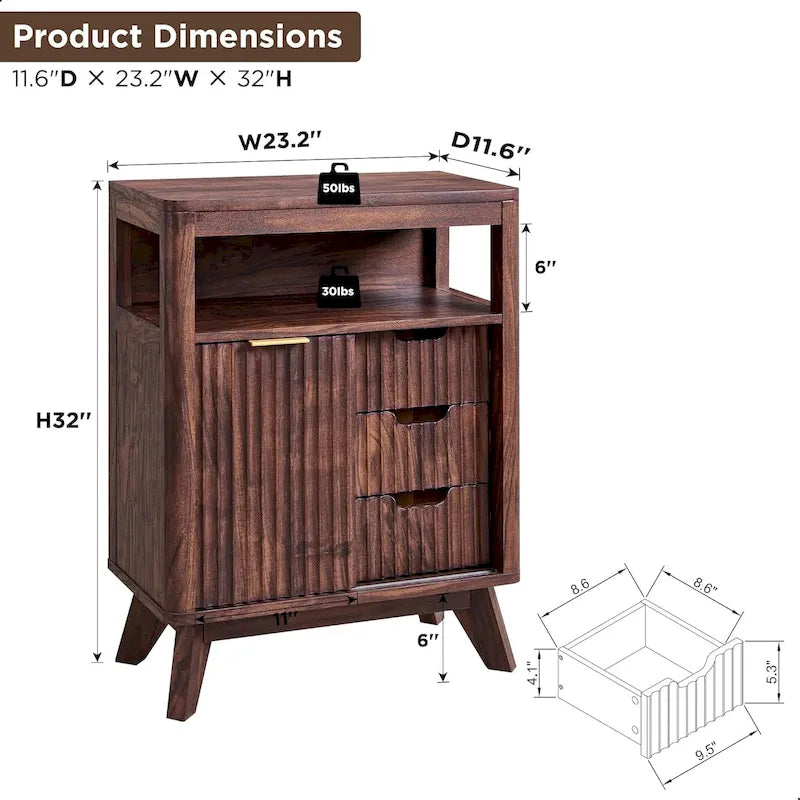 Modern Bathroom Floor Cabinet, Storage Organizer w/Faux Marble Top