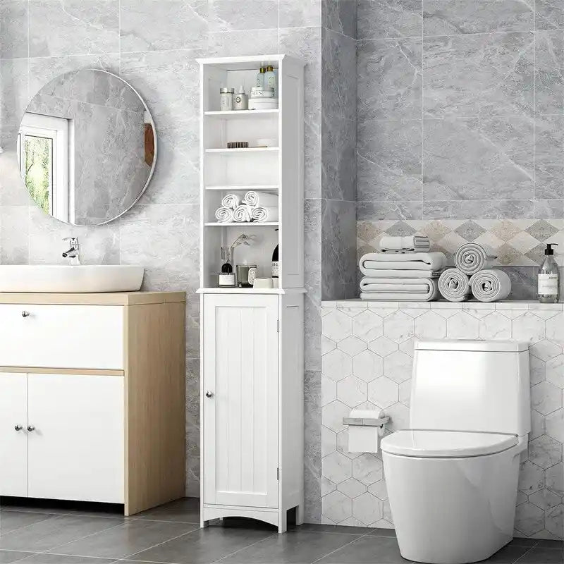 Bathroom Storage Cabinet - 9 D x 13.4 W x 65 H