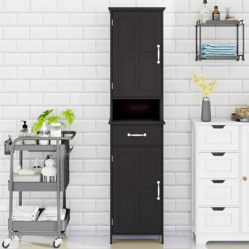 Double Door Narrow Height Slim Floor Standing Cabinet