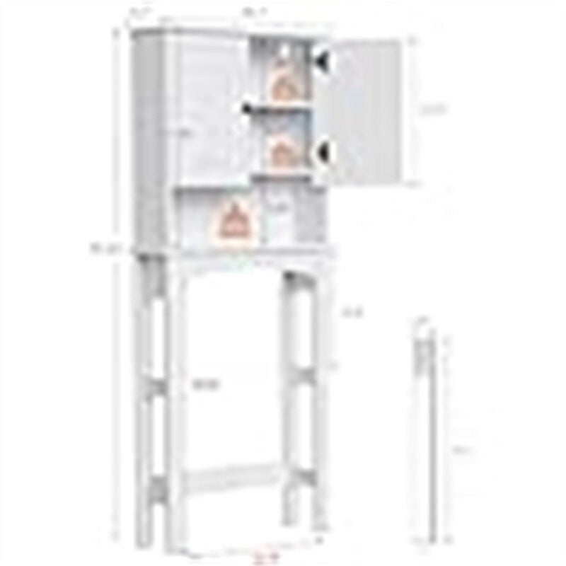 Toilet Storage Cabinet - 8.2 D x 26.7 W x 66.5 H