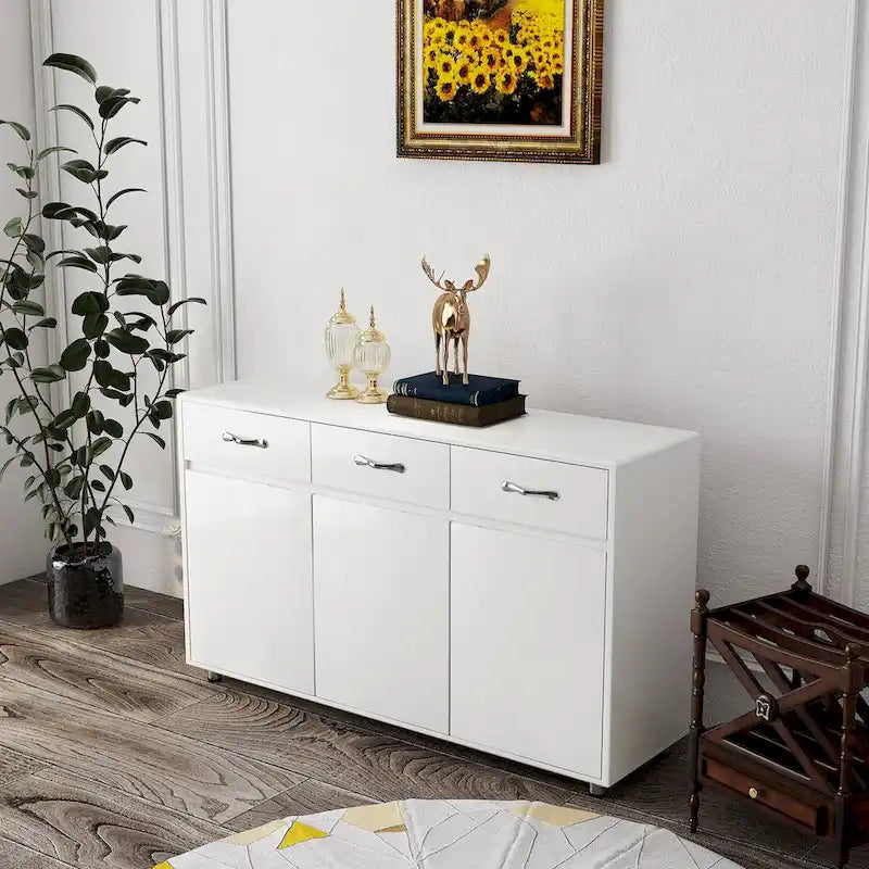 Three Doors Side Table-White