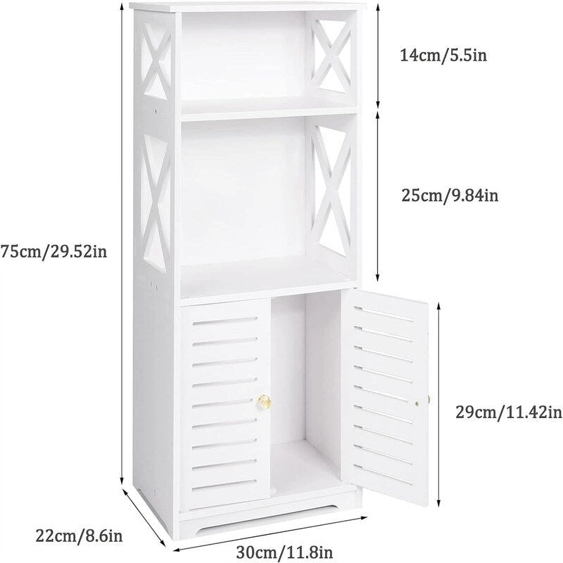 Bathroom Floor Storage Cabinet - 8.6 D x 11.8 W x 29.5 H
