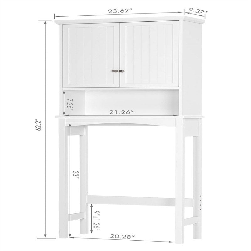 Over The Toilet Storage Cabinet - 9 D x 24 W x 62 H