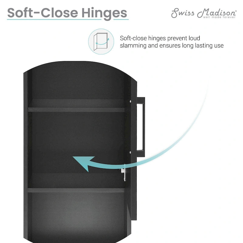 Annecy 15  W x 46  H x 12  D Linen Cabinet in Phantom Black