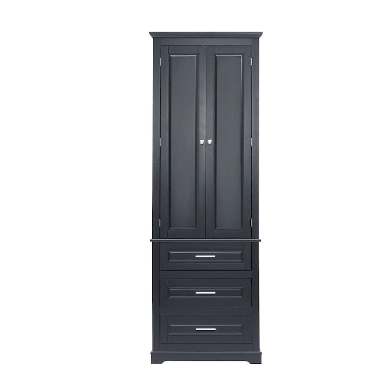 Tall Storage Cabinet with Three Drawers for Bathroom