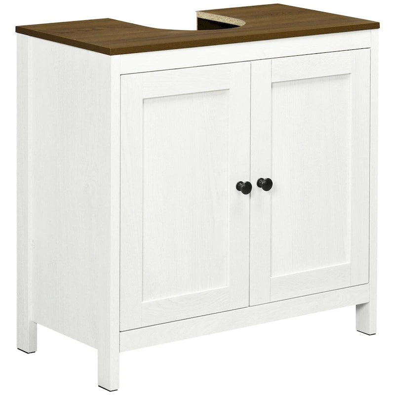 Bathroom Sink Cabinet, Floor Standing Under Sink Cabinet, Freestanding Storage Cupboard with Adjustable Shelf, Double Doors