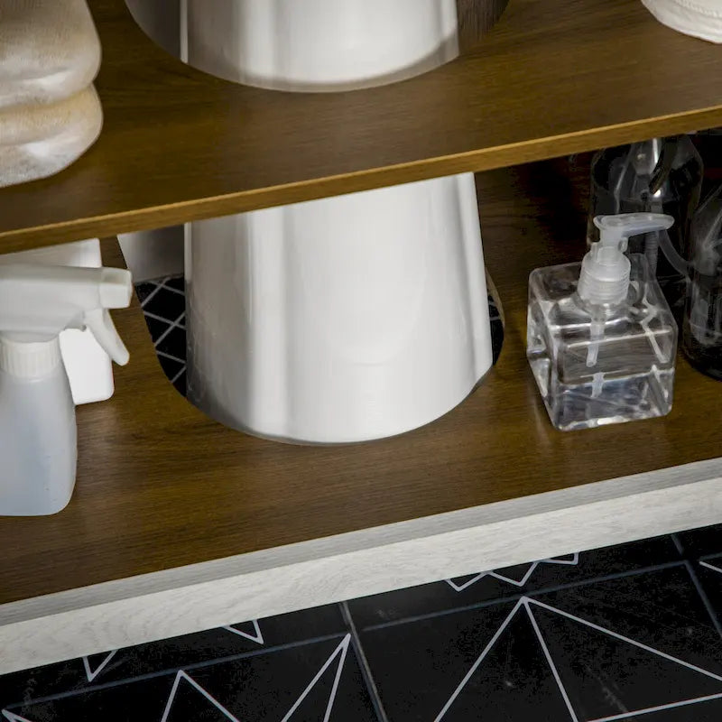 Bathroom Sink Cabinet, Floor Standing Under Sink Cabinet, Freestanding Storage Cupboard with Adjustable Shelf, Double Doors