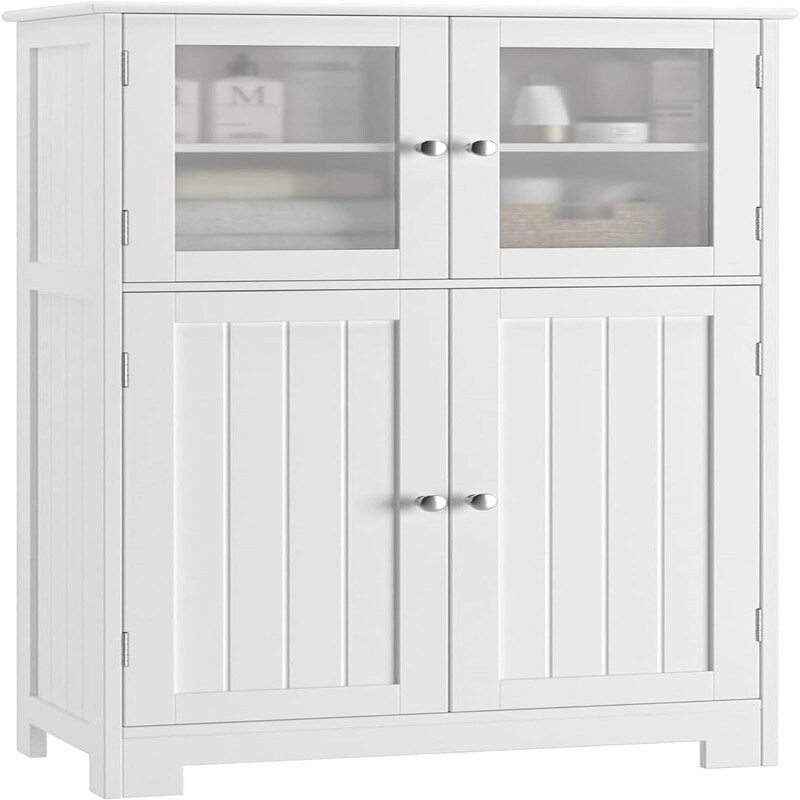 Storage Cabinet with Adjustable Shelves Glass Doors - 11.8 D x 23.6 W x 42.7 H
