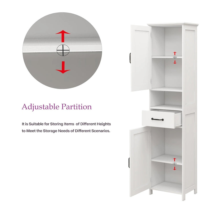 Double Door Narrow Height Slim Floor Standing Cabinet - 15.75 L * 11.81 W * 64.96 H
