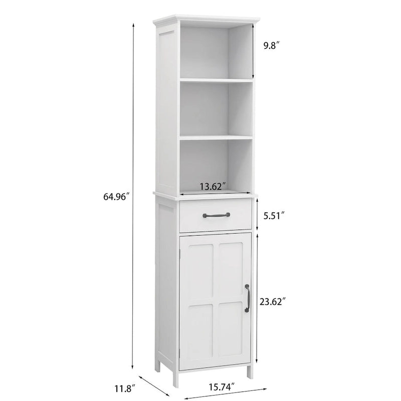 Floor Standing Cabinet with 2 Doors and 1 Drawer - White
