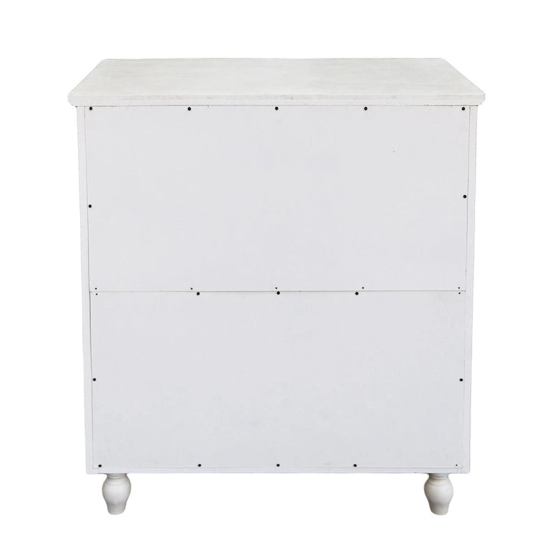 Vintage Free-Standing Buffet Cabinet with 2 Carved Doors,Brown and White, 34.5  H - 31.3 x 14.2 x 34.5