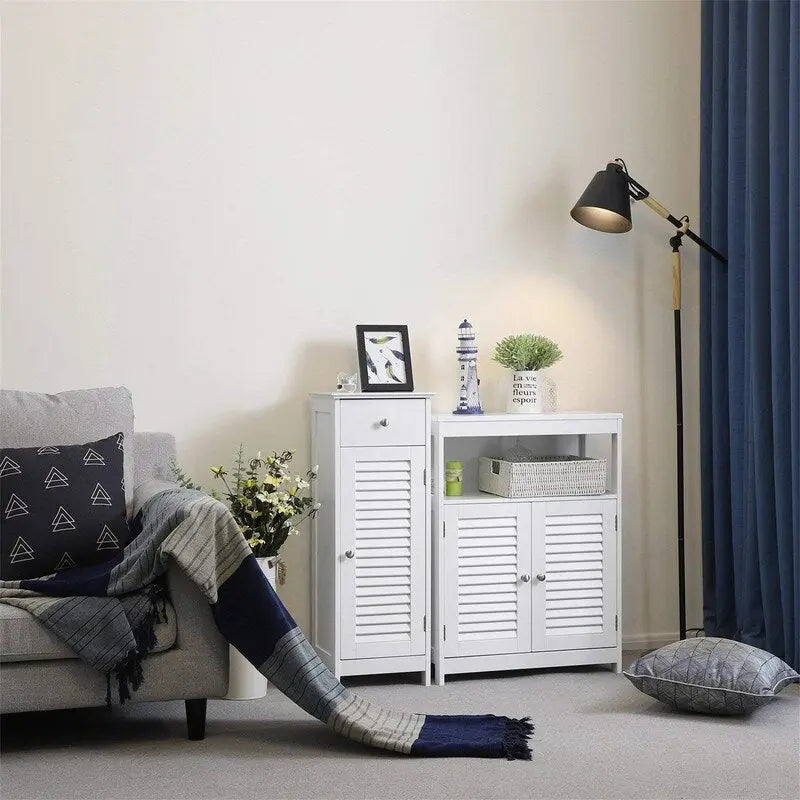 Bathroom Floor Cabinet Storage Organizer Set - 11.8 D x 12.6 W x 34.3 H