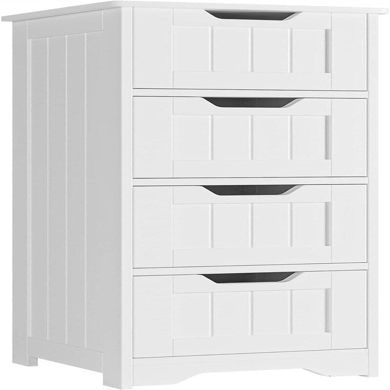Bathroom Storage Cabinet Side Cabinet with 4 Drawers - 11.8 D x 11.8 W x 32.5 H