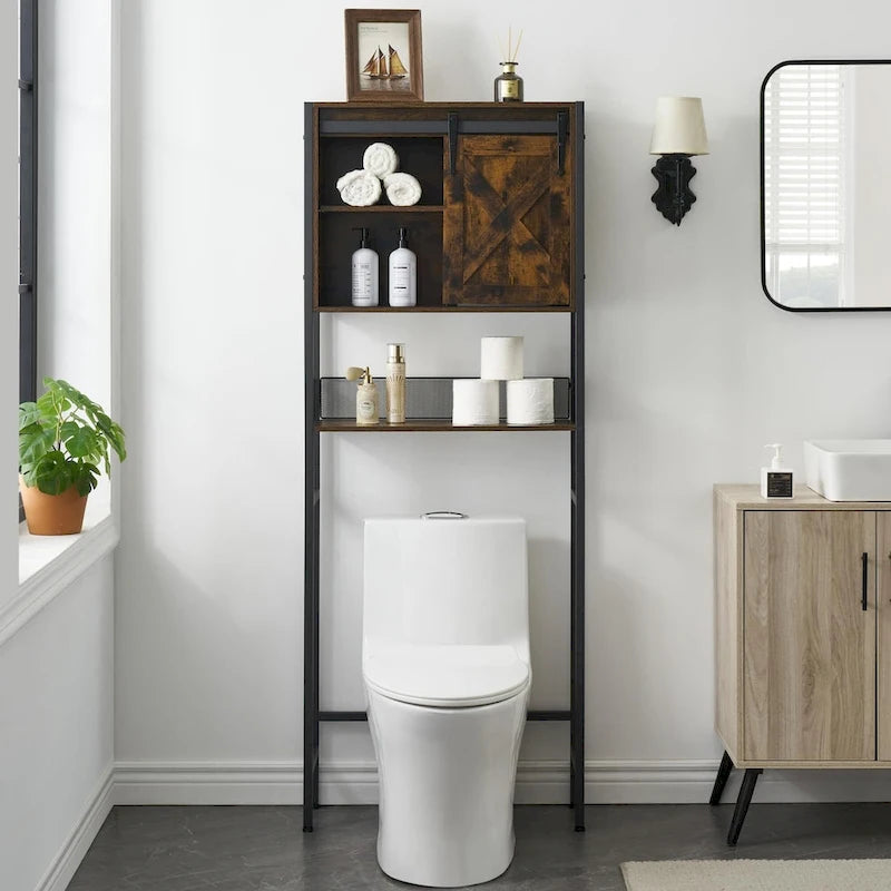 Over The Toilet Storage Cabinet with Sliding Door