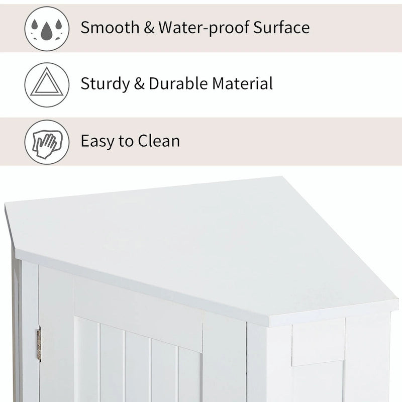 Triangle Corner Bathroom Storage Cabinet with Adjustable Shelf