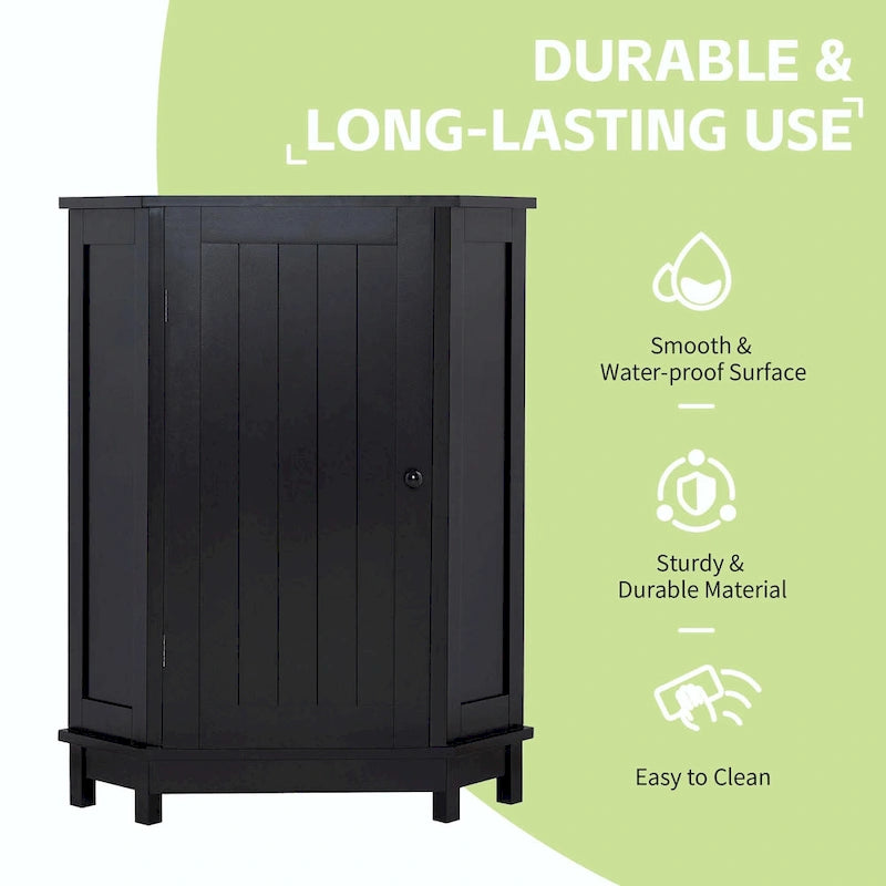 Triangle Corner Bathroom Storage Cabinet with Adjustable Shelf