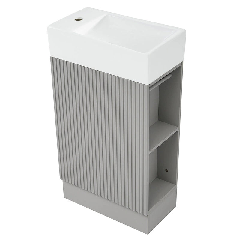 Bathroom Vanity Cabinet with Two-tier Shelf