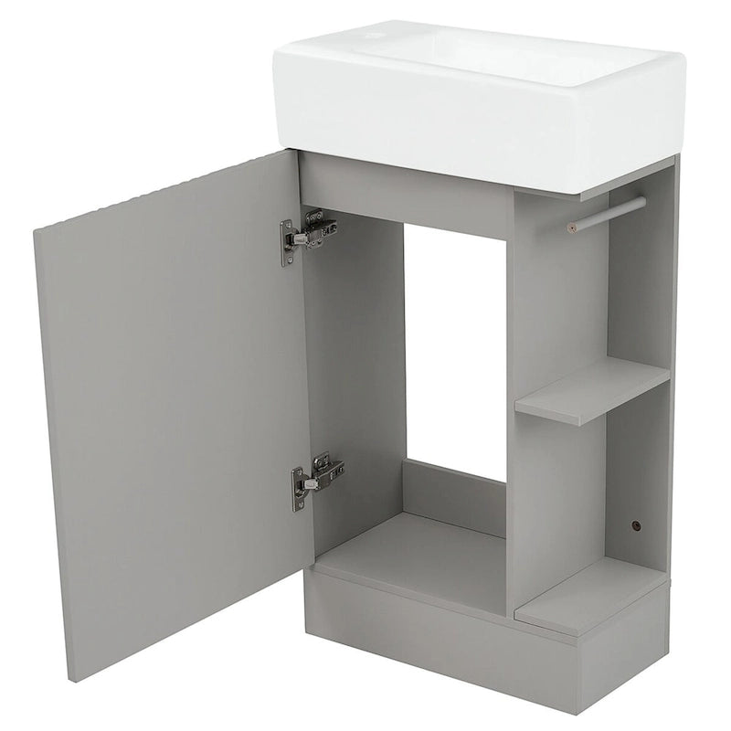 Bathroom Vanity Cabinet with Two-tier Shelf