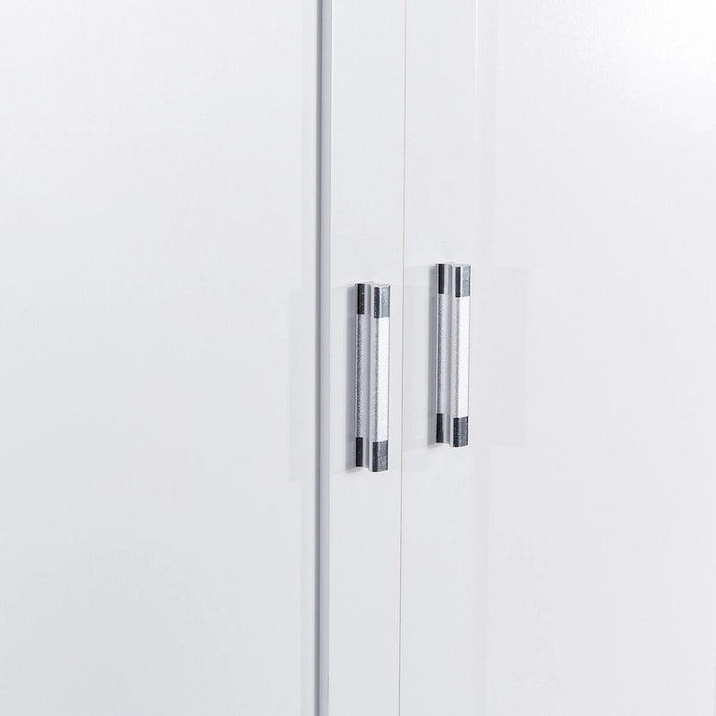 Tall Bathroom Storage Cabinet, Cabinet with Two Doors and Drawers, Adjustable Shelf, MDF Board, White