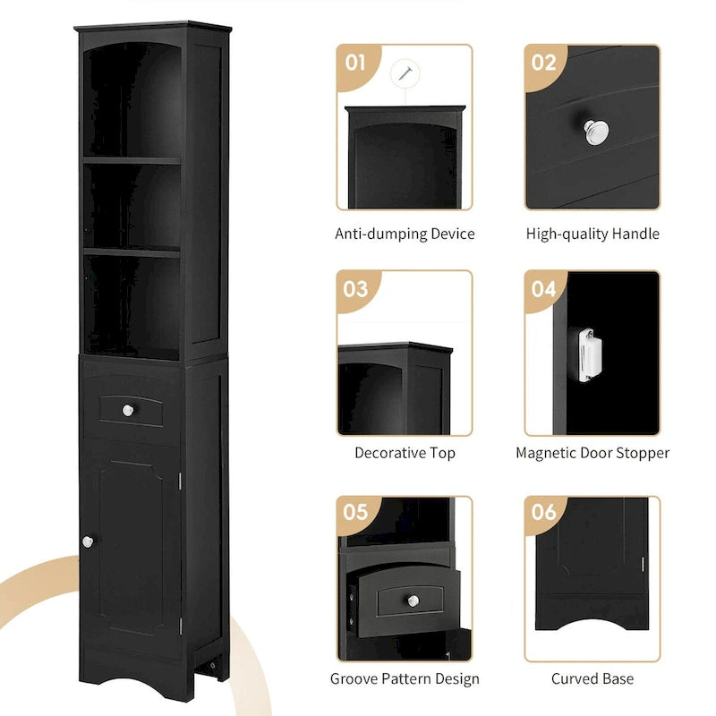 Freestanding Storage Cabinet with Drawer